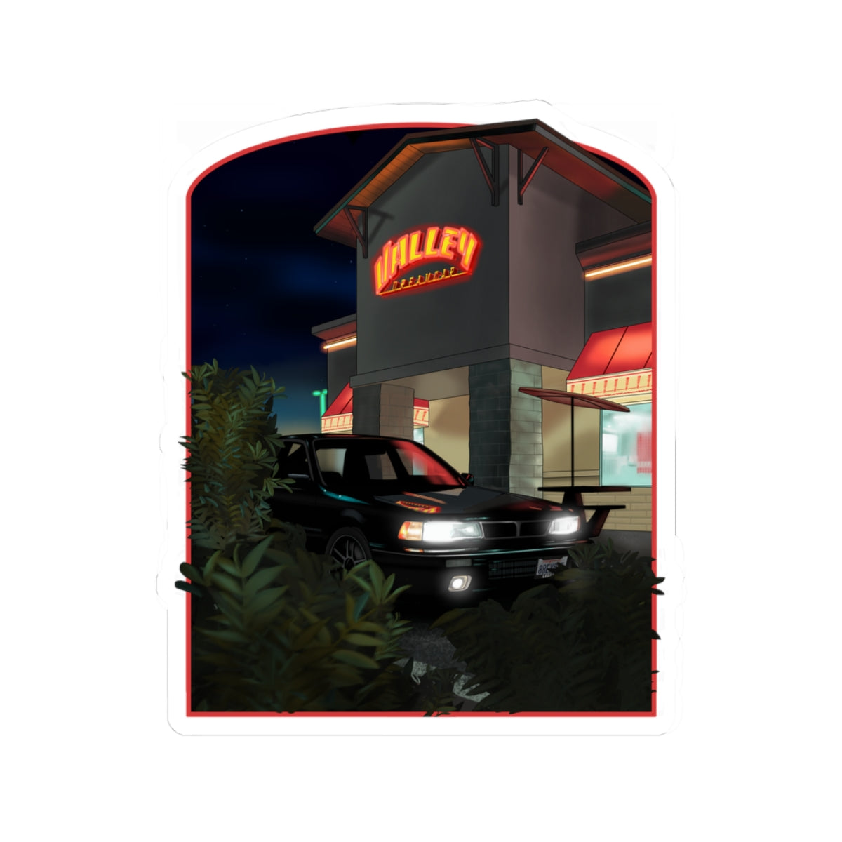Valley-n-Out Style Diner Sticker — Valley's Galant Diner Kiss-Cut Sticker