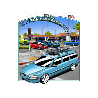 Downtown Modesto Arch Sticker — Kiss-Cut VDC Cruising Downtown