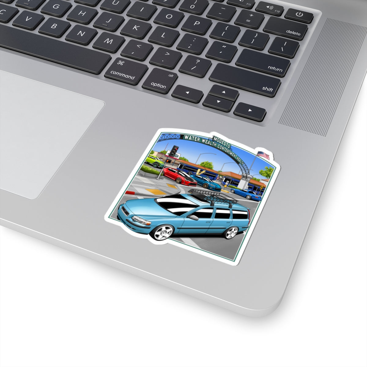 Downtown Modesto Arch Sticker — Kiss-Cut VDC Cruising Downtown
