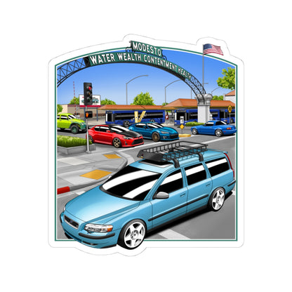 Downtown Modesto Arch Sticker — Kiss-Cut VDC Cruising Downtown