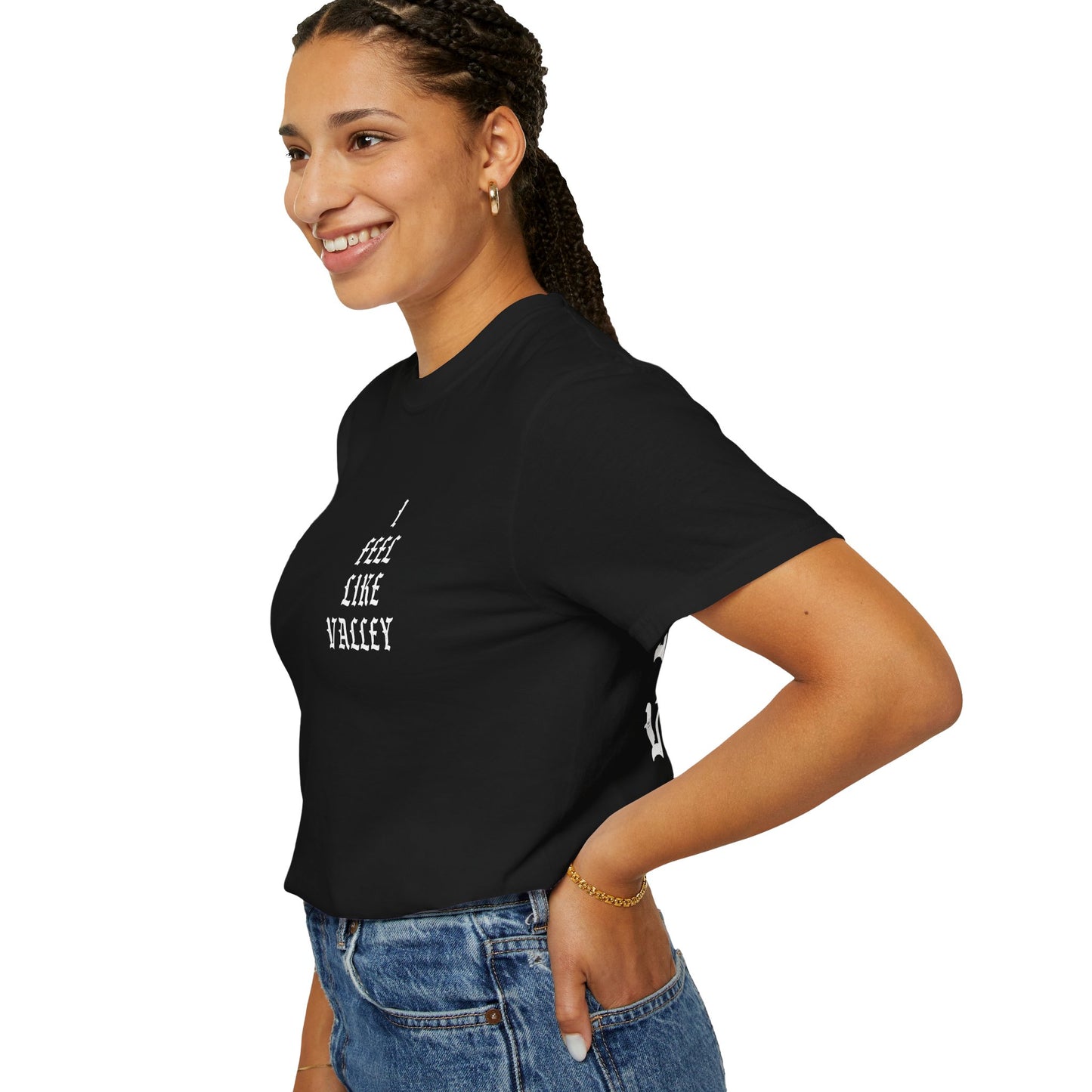 Valley Graphic T-Shirt — "I Feel Like Valley" Retro Gothic Tee